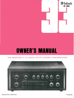 McIntosh C33 - Owners manual